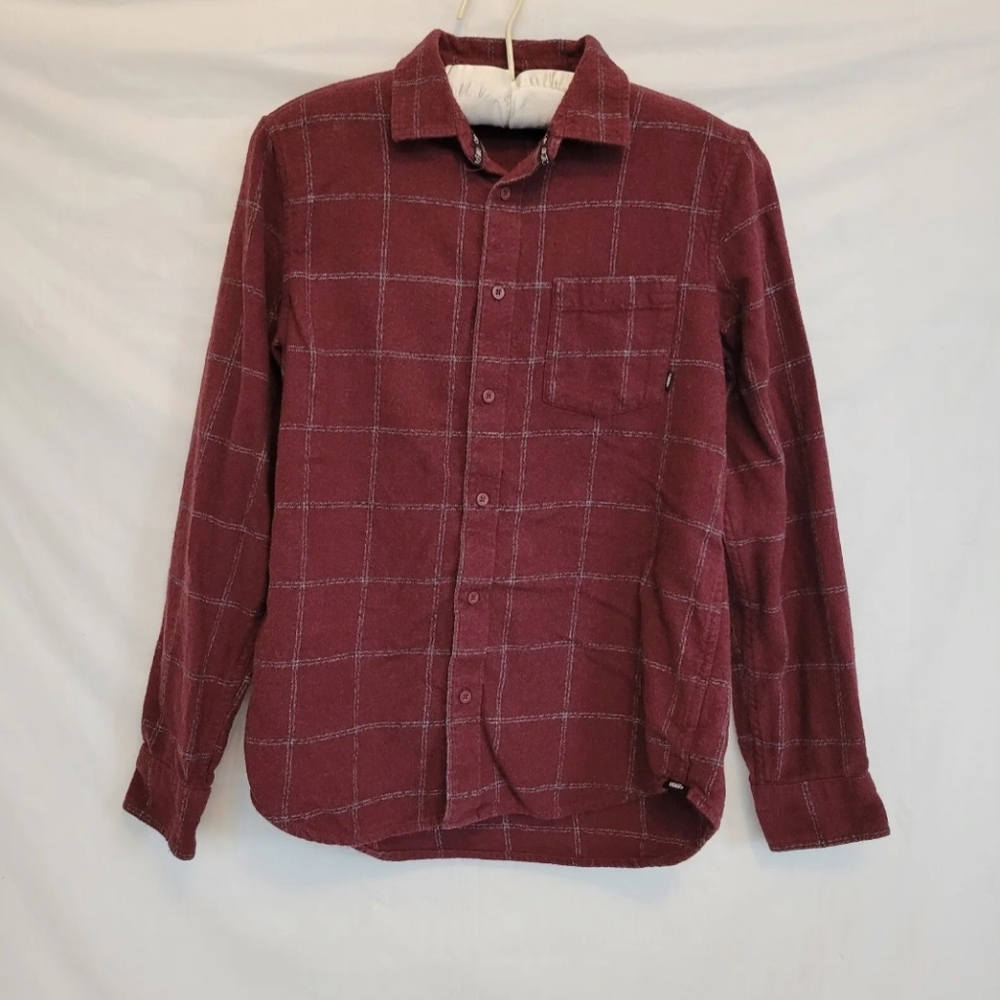 Vans Unisex Size Small Plaid Flannel Long Sleeve Button Front Shirt